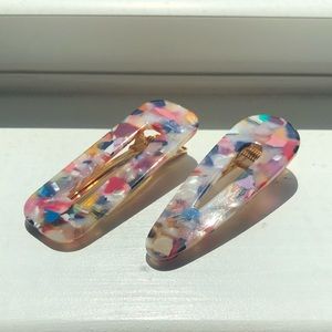 Marble Acrylic Hair Clips